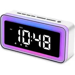 Будильник ANNNGUL Wake Up Light, супергромкий цифровой будильник с цветным светом RGB, диммер, режим будних дней/выходных