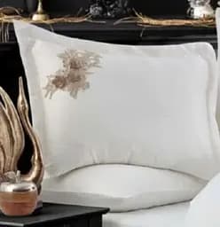 Комплект постільної білизни Dantela Vita Safir Cream з мереживом Євро Різнобарвний 000230310 - мініатюра 2