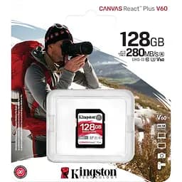 Карта пам'яті Kingston SDXC Canvas React Plus 128GB Class 10 UHS-II U3 V60 (SDR2V6/128GB) [120443] - мініатюра 5