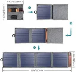 Складаний сонячний зарядний пристрій Solar panel 14 W B09B95QZXK Сонячна панель - мініатюра 3