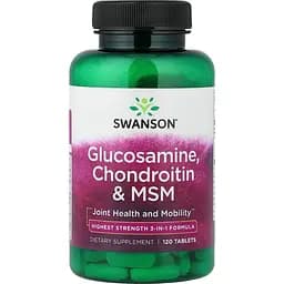 Комплекс для суглобів Swanson Glucosamine Chondroitin & MSM Higher Strength 120 таблеток