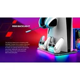 Підставка CANYON cooling stand CS-51 RGB для PS5 Slim/DE Charge Black - мініатюра 8