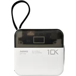 Павербанк Remax RPP-602 / 10000 мАч / до 22.5 Вт / USB-A, USB-C, Lightning / PD+QC / С кабелем / Білий