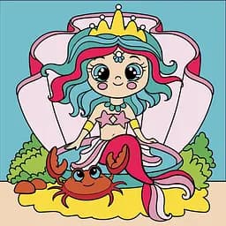 Картина за номерами Santi Морська принцеса, неонові фарби, 25х25 см (954604)