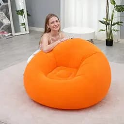 Надувне крісло-пуф Inflatable Sofa / Надувне крісло-мішок 110х110х85 см Помаранчевий