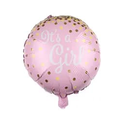 Шар воздушный фольгированный (45 см) Девочка розовая