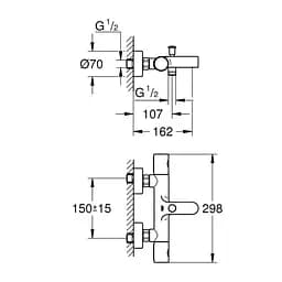 Термостат для ванни Grohe QuickFix Precision Get 34774000, Хром - мініатюра 2