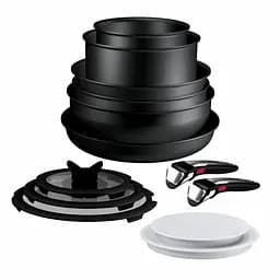 Tefal Набір посуду Tefal Ingenio Excellence+, 13 предметів, алюміній, нержавіюча сталь, бакеліт, чорний