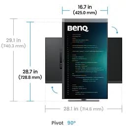 TFT 31.5" BenQ RD320U, 4K, IPS, 2хHDMI, DP, USB- C, USB-hub, HAS, Pivot, кол., сірий - мініатюра 9