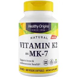 Витамины и минералы Healthy Origins Vitamin K2 100 mcg as MK-7 Natural, 180 вегакапсул