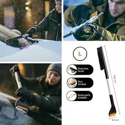 Щітка-скребок Fiskars Plus L - 75 см, щітка 26 см, скребок 9 см (1078494) - мініатюра 2