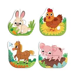 Дитячий пазл 4 в 1 "Baby puzzle. Сільські тварини" DoDo Toys 300686 набір 4 в 1 - мініатюра 3