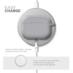 Силіконовий чохол для навушників Apple AirPods Pro 3, Hang Case, сірий, ультратонкий захисний кейс товщиною 2 мм, захист від подряпин, пилу та ударів, компактний, з карабіном для кріплення, ArmorStandart (ARM88275) - мініатюра 7