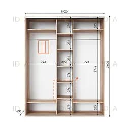 Шафа-купе Idea серія 2 190 x 60 x 240 см Дуб сонома - мініатюра 2