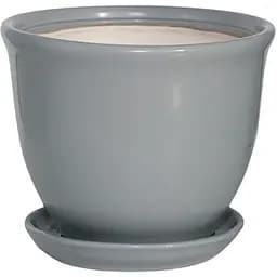 Керамічний горщик Nana Keramiks Глорія 14 л глянець сірий (gloria-14-ser)