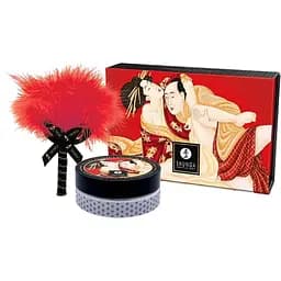 Подарунковий набір для масажу Shunga Kissable Massage Powder Sparkling Strawberry Wine, 2 шт