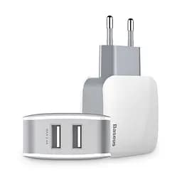 Мережевий зарядний пристрій Baseus Letour 2USB 2.4A ZCL2B-B02 White-Grey - мініатюра 4