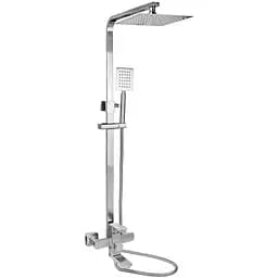 Душова система Wezer PRO16-02, поворотний вилив - перемикач на лійку/душ, нержавіюча сталь