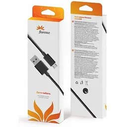 Дата кабель microUSB 1 м шнур дріт Florence black