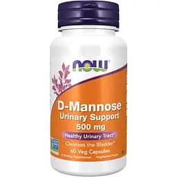 D-манноза Now Foods Urinary Support 500 мг 60 капсул