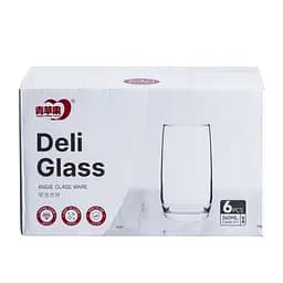 Набір склянок Deli Glass високих 6 штук по 360 мл, прозорий TS Kitchen HP557 - мініатюра 4