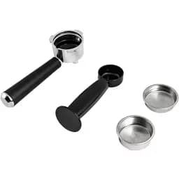 Кавоварка Liberton LCM-2206, Black/Inox, 950W, ріжкова, резервуар для води 1л, ручний капучинатор, приготування 2 чашок одночасно