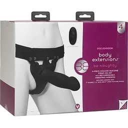 Набор для страпона с вибрацией Doc Johnson Body Extensions - BE Naughty - Black