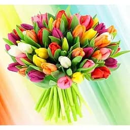 Алмазна мозаїка картини за номерами зі стразами на підрамнику "Барвистий букет" 30*30 см (ME21192)