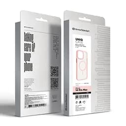 Чехол для Apple iPhone 14 Pro Max, Uniq MagCase, розовый, противоударный, панель-накладка с MagSafe, ударопрочный TPU+PC, с магнитом MagSafe, поддержка полноценной беспроводной зарядки, ArmorStandart (ARM75292) - мініатюра 6