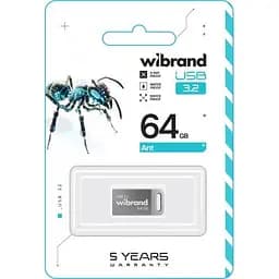 USB флеш накопичувач Wibrand 64GB Ant Silver USB 3.2 Gen 1 (USB 3.0) (WI3.2/AN64M4S) - мініатюра 2