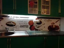 Кухонний фартух Happy Pocket City Coffee вінілова наклейка ПВХ кава зерна турка Біла 65х250 см Z180814 - мініатюра 7