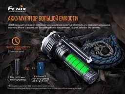 Суперпотужний пошуковий ручний ліхтар Fenix LR80R 18000лм Type-C (Чорний) - мініатюра 8