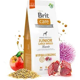 Сухий корм для молодих собак великих порід Brit Care Dog Hypoallergenic Junior Large Breed, гіпоалергенний, з ягням, 3 кг - мініатюра 2