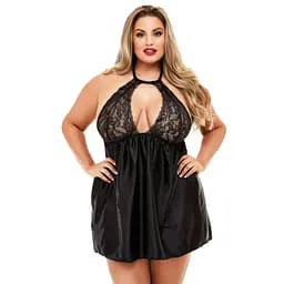 Чорний еротичний комплект великого розміру зі стрингами XL-XXL (50) Чорний