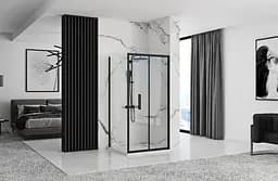 Душова кабіна Rea Rapid Fold 80x90 black REA-K6421 + REA-K6419, Чорний матовий, Універсальна, прозрачний, Чорний матовий - мініатюра 3