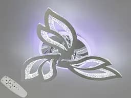 Стельова світлодіодна люстра з пультом, підсвічуванням, 55W, хром