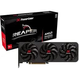 Відеокарта Radeon RX 9070, PowerColor, Reaper, 16Gb GDDR6, 256-bit, HDMI/3xDP, 2520/20000 MHz, 2x8-pin (RX 9070 16G-A)