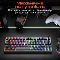 Клавіатура Meetion MK12 Bluetooth/USB Type-C Black (MT-MK12-A-RUA) - мініатюра 4