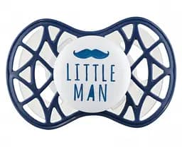 Силиконовая ортодонтическая пустышка Nuvita Air55 Cool Little Man, 6-12 мес., темно-синий (NV7084NB)
