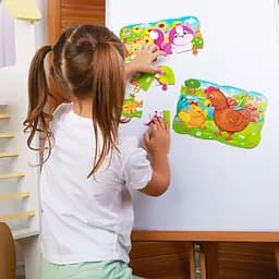 Пазли на магніті Vladi Toys Мої перші ігри Курочка та курча А5 12 елементів (VT3205-78) - мініатюра 2