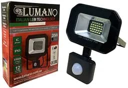 Led прожектор с датчиком 20Вт LU-TURBO-S20 6500K IP65 LUMANO