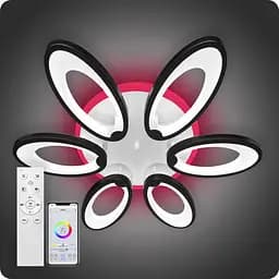 Люстра світлодіодна 517 Light 3color з пультом 134Вт Чорний (01319)