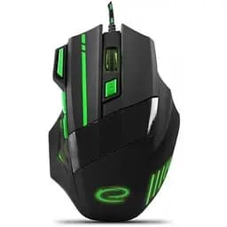 Миша Esperanza MX201 Wolf чорний/зелений USB оптична 800-2400 dpi 7 кнопок зелене підсвічування 1.5 м (EGM201G)