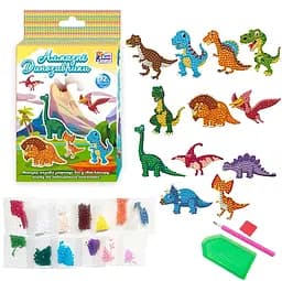 Алмазная мозаика "Динозаврики" 10228 4FUN Game Club, стилус, силиконовый клей, поддной, алмазы, в коробке (6945717412408)