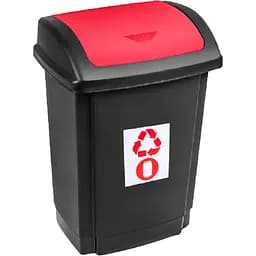 Мусорное ведро Plast Team Swing 25 л черное с красной крышкой (1341.5)