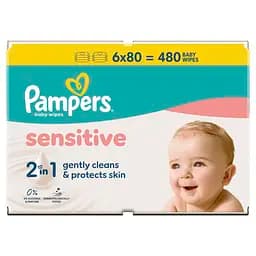 Дитячі вологі серветки Pampers Sensitive 480 шт. - мініатюра 2
