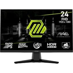 Монітор 23.8" MSI MAG 242F WLED, IPS, 1920x1080 (16:9), 0.5 мс, 200 Гц, 300 кд/м², 1000:1, 178°/178°, HDMI/DP, VESA чорний