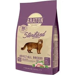 Сухой корм для стерилизованных кошек Araton Sterilised Adult All Breeds 1.5 кг
