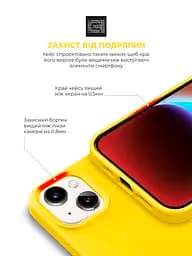 Силиконовый чехол для Apple iPhone 14 Plus, ICON2 Case, желтый, противоударный, панель, защита всего корпуса, матовая поверхность Soft Touch, выступает над дисплеем, совместим с защитными стеклами и пленками, с микрофиброй, ArmorStandart (ARM63605) - мініатюра 5