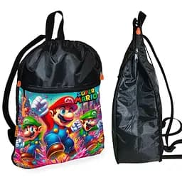 Рюкзак-мешок для обуви,спортивной формы Супер Марио "Super Mario" детская сумка для сменки (01322)